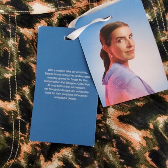 Rachel Comey Olive Crayon Leopard Print Ankle Pants Size 14 100% Cotton - Picture 9 of 11